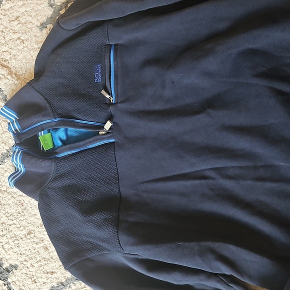 Hugo Boss Casual Pullover 1/3 Zip With Elbow Patches Size Xl - Picture 6 of 7